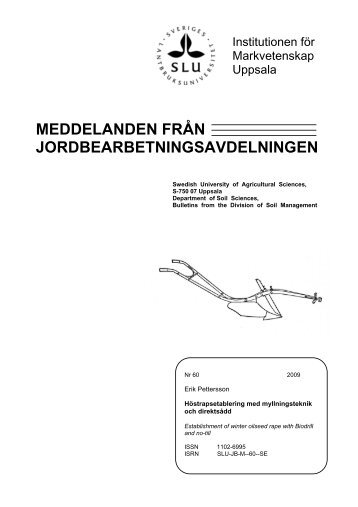 Höstrapsetablering med myllningsteknik och direktsådd - Svensk Raps