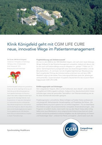 Klinik Königsfeld geht mit CGM LIFE CURE neue ... - CGM SYSTEMA