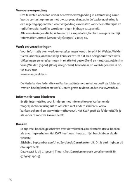 Patiënten Informatie Dossier (PID) Dikkedarmkanker. - Isala Klinieken