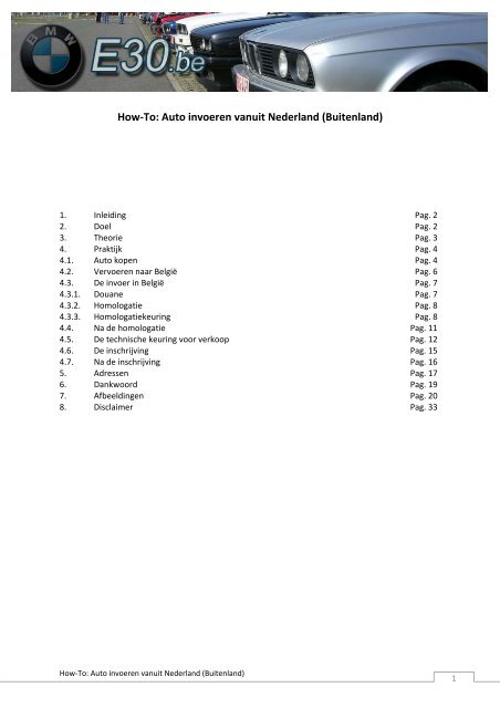 How To Auto Invoeren Vanuit Nederland Buitenland E30 Be
