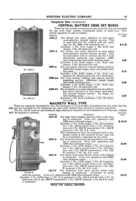 Western Electric Catalogue #1 - Wedophones.com wedophones