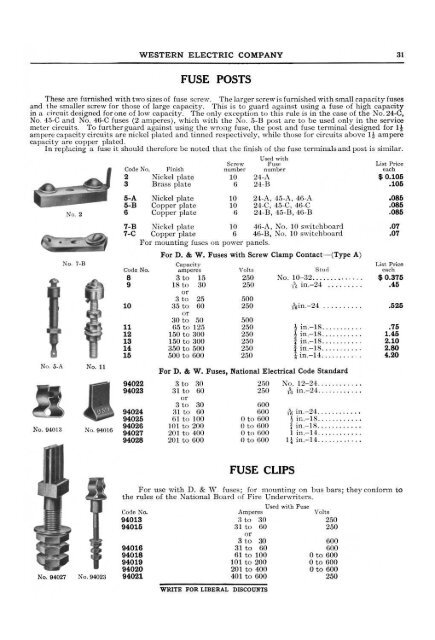 Western Electric Catalogue #1 - Wedophones.com wedophones