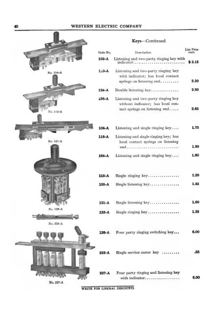 Western Electric Catalogue #1 - Wedophones.com wedophones