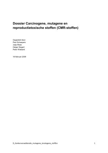 CMR-stoffen - Arbokennisnet