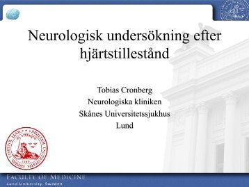 13.00-13.20 Introduktion Neurologisk undersökning & Patientfall