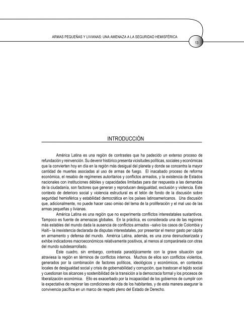 armas pequeñas y livianas: una amenaza a la seguridad hemisférica