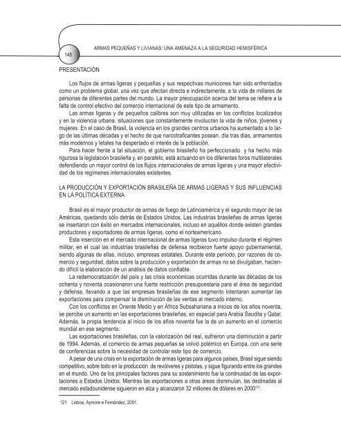 armas pequeñas y livianas: una amenaza a la seguridad hemisférica