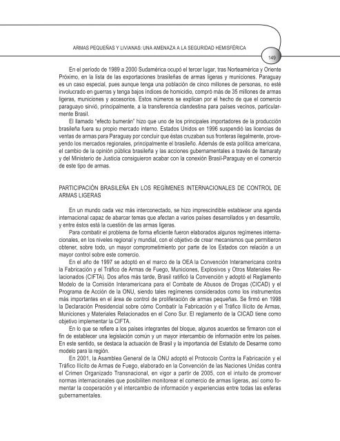 armas pequeñas y livianas: una amenaza a la seguridad hemisférica