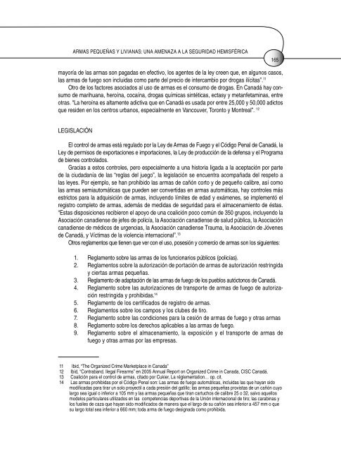 armas pequeñas y livianas: una amenaza a la seguridad hemisférica