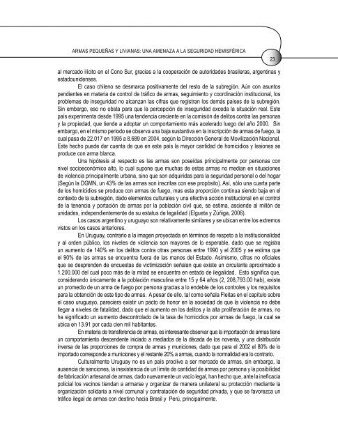 armas pequeñas y livianas: una amenaza a la seguridad hemisférica