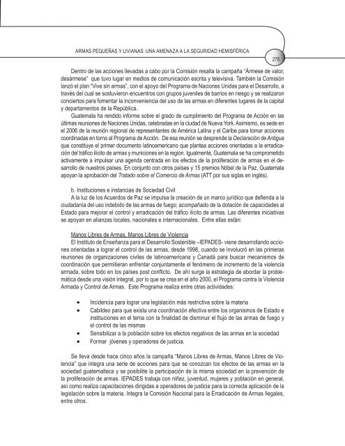 armas pequeñas y livianas: una amenaza a la seguridad hemisférica