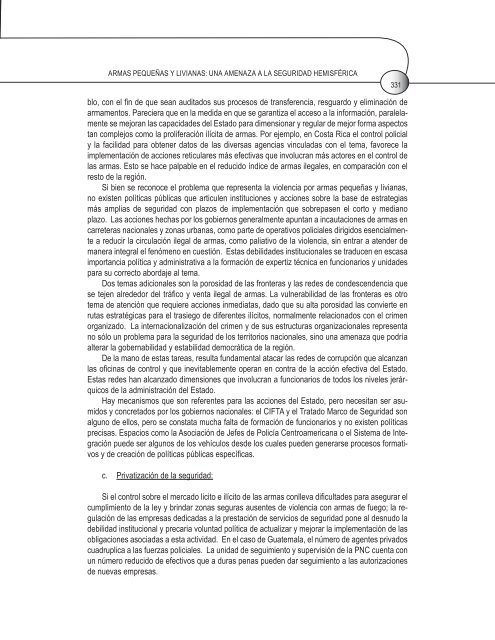 armas pequeñas y livianas: una amenaza a la seguridad hemisférica