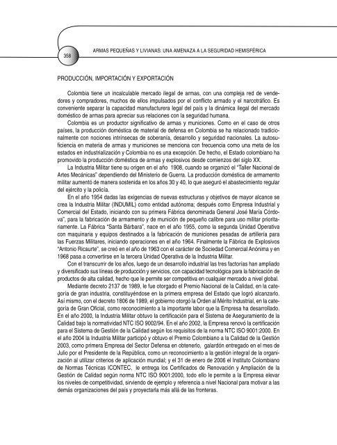 armas pequeñas y livianas: una amenaza a la seguridad hemisférica