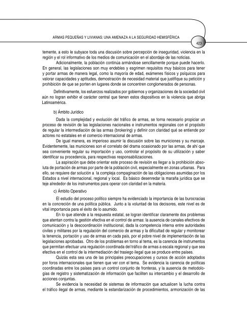 armas pequeñas y livianas: una amenaza a la seguridad hemisférica