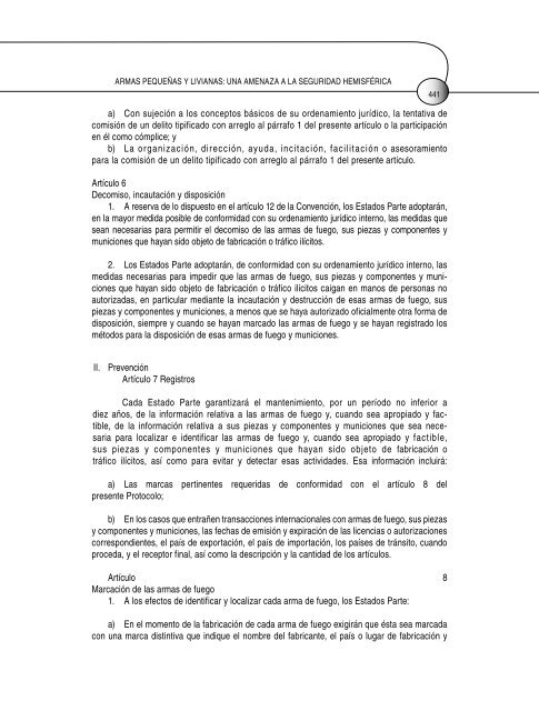 armas pequeñas y livianas: una amenaza a la seguridad hemisférica