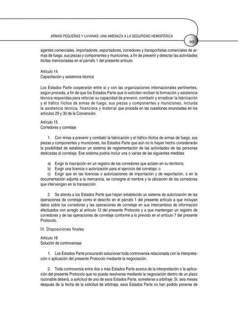 armas pequeñas y livianas: una amenaza a la seguridad hemisférica