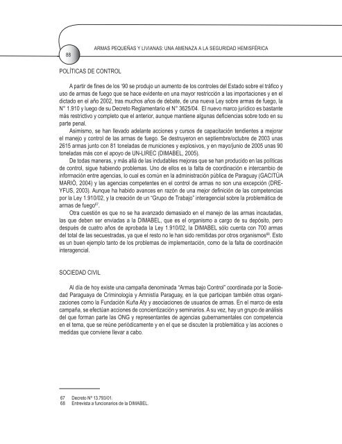 armas pequeñas y livianas: una amenaza a la seguridad hemisférica