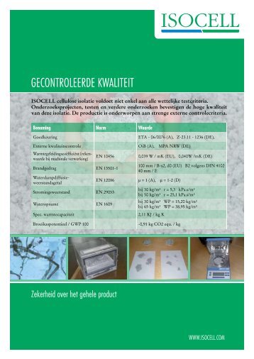 GECONTROLEERDE KWALITEIT - Isocell