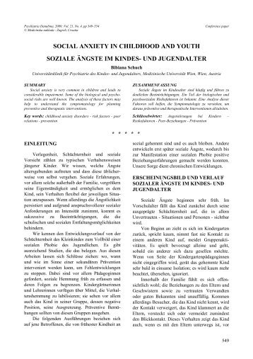 social anxiety in childhood and youth soziale ängste im ... - Hdbp.org