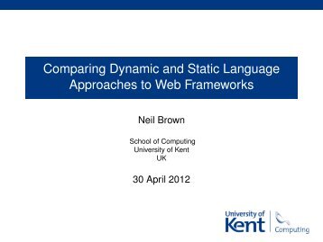 Comparing Dynamic and Static Language ... - University of Kent