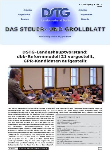 dbb-Reformmodell 21 vorgestellt, Gpr-Kandidaten ... - Dstg-Berlin