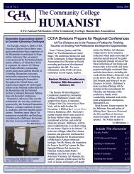 HUMANIST - Community College Humanities Association