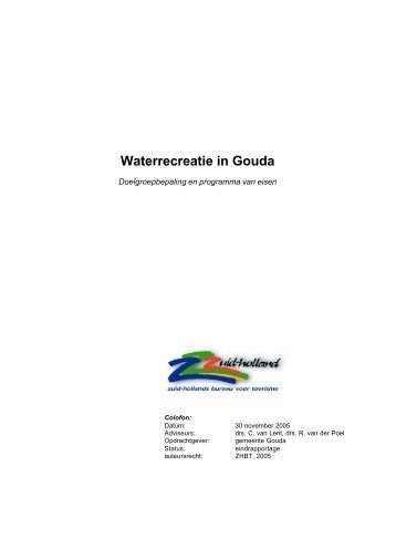 Waterrecreatie in Gouda; Doelgroepbepaling en programma van ...