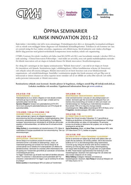 Ladda ner listan med alla seminarier 2011-12 - CTMH