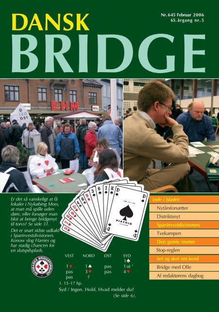 Dansk Bridge nr. 645 - Siden med 'knapperne' i den venstre ramme ...