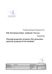 Thermal properties of passive fire protection material, proposal of ...