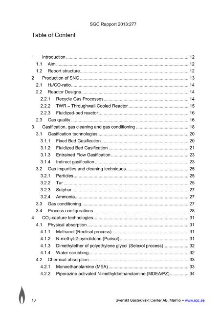 Carbon dioxide removal in indirect gasification - SGC