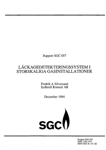 läckagedetekteringssystem i storskaliga gasinst allationer - SGC