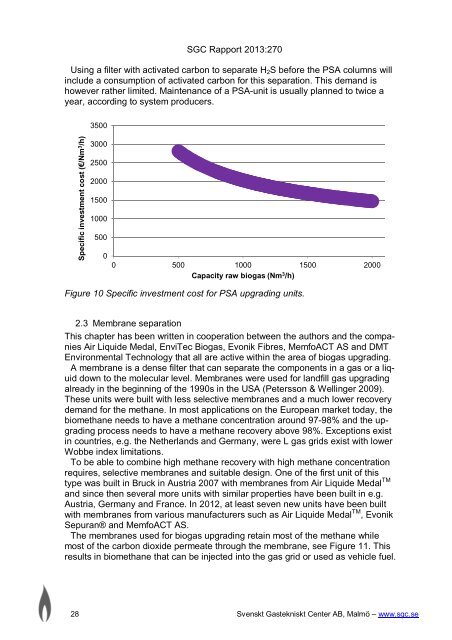 Biogas upgrading – Review of commercial technologies - SGC