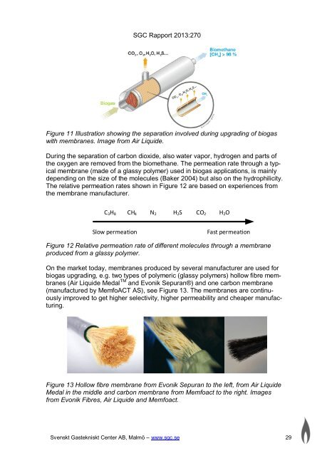 Biogas upgrading – Review of commercial technologies - SGC