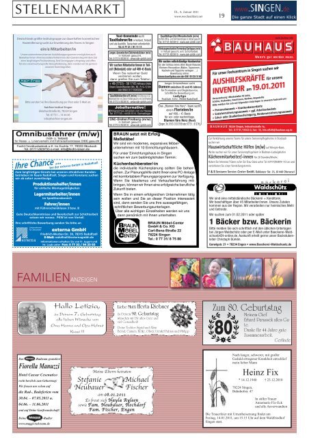 04. Jan. 2011 - Singener Wochenblatt