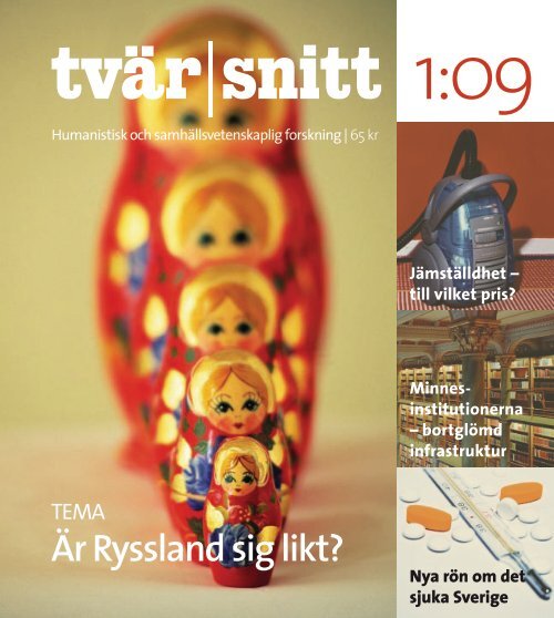 Tvärsnitt 1.2009 - Vetenskapsrådet