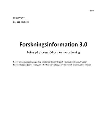 Forskningsinformation 3.0 - Vetenskapsrådet