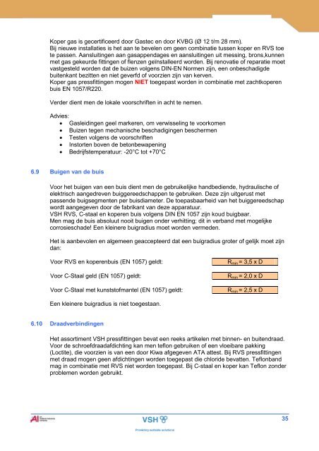 VSH Press Pressfittingen en buizen - Warmteservice