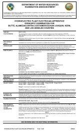 Hydroelectric Plant Electrician Apprentice - Department of Water ...