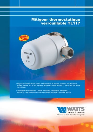 Mitigeur thermostatique verrouillable TL117 - Watts Industries