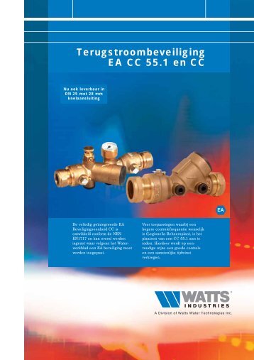 Terugstroombeveiliging EA CC 55.1 en CC - Watts Industries