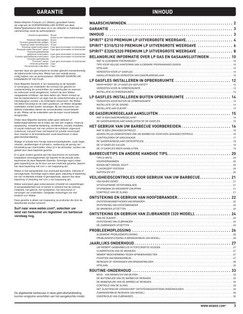 GEBRUIKERSHANDLEIDING VOOR DE LP-GASBARBECUE - Weber