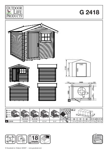 Outdoor Life Products Gember Blokhut (260x200 cm) - Wehkamp.nl