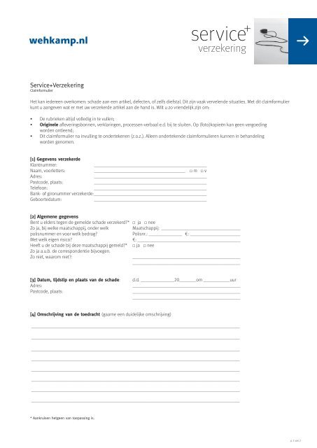 claim indienen - Wehkamp.nl