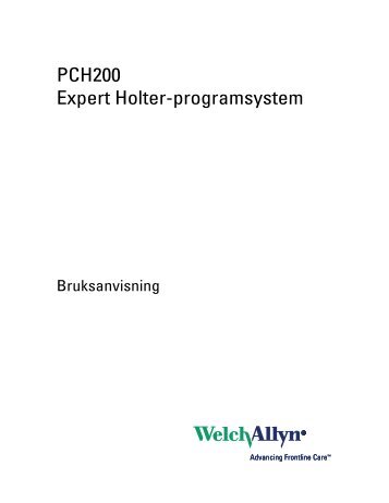 PCH200 Expert Holter-programsystem - Welch Allyn