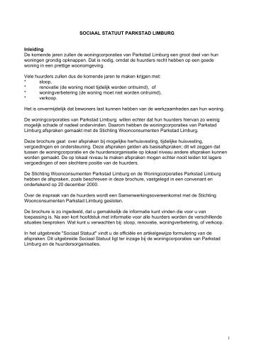SOCIAAL STATUUT PARKSTAD LIMBURG - Weller