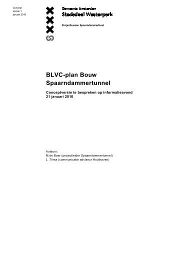BLVC-plan Bouw Spaarndammertunnel - Stadsdeel West ...