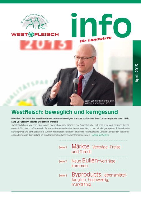 INFO für Landwirte April 2013 - Westfleisch e.G.