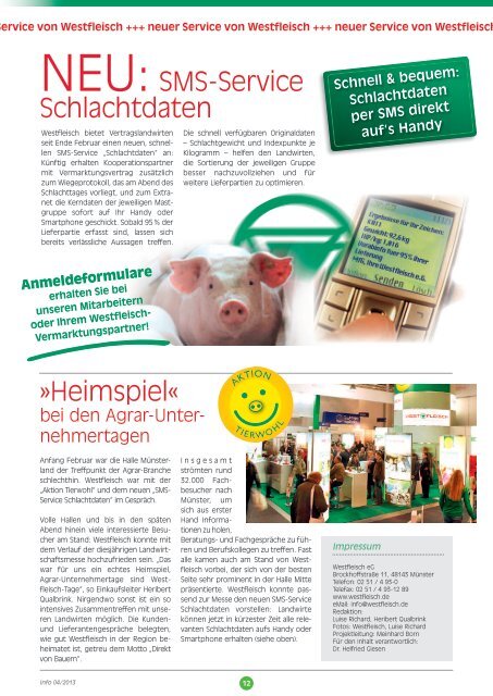 INFO für Landwirte April 2013 - Westfleisch e.G.
