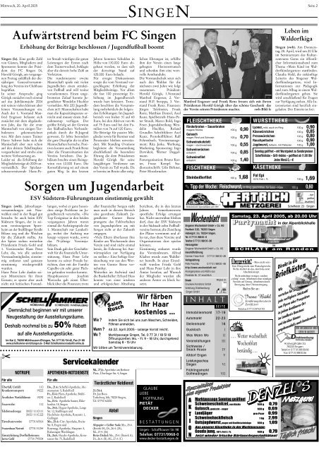 20. Apr. 2005 - Singener Wochenblatt